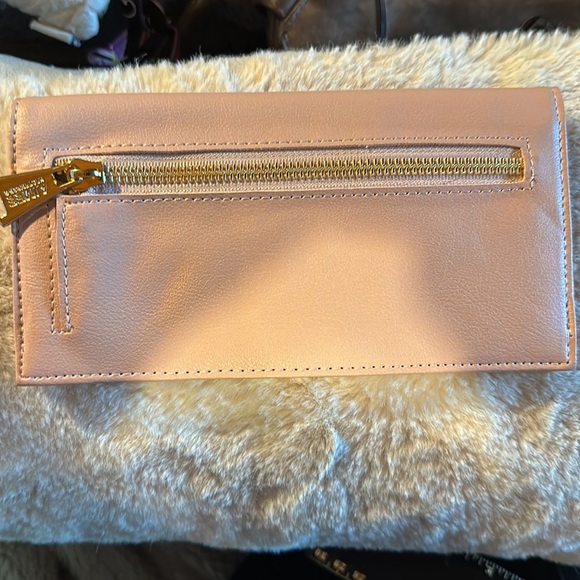 Like New- Never Used Aimee Kestenberg Pastel Pink Vegan Leather-Gold Zipper - Picture 2 of 5